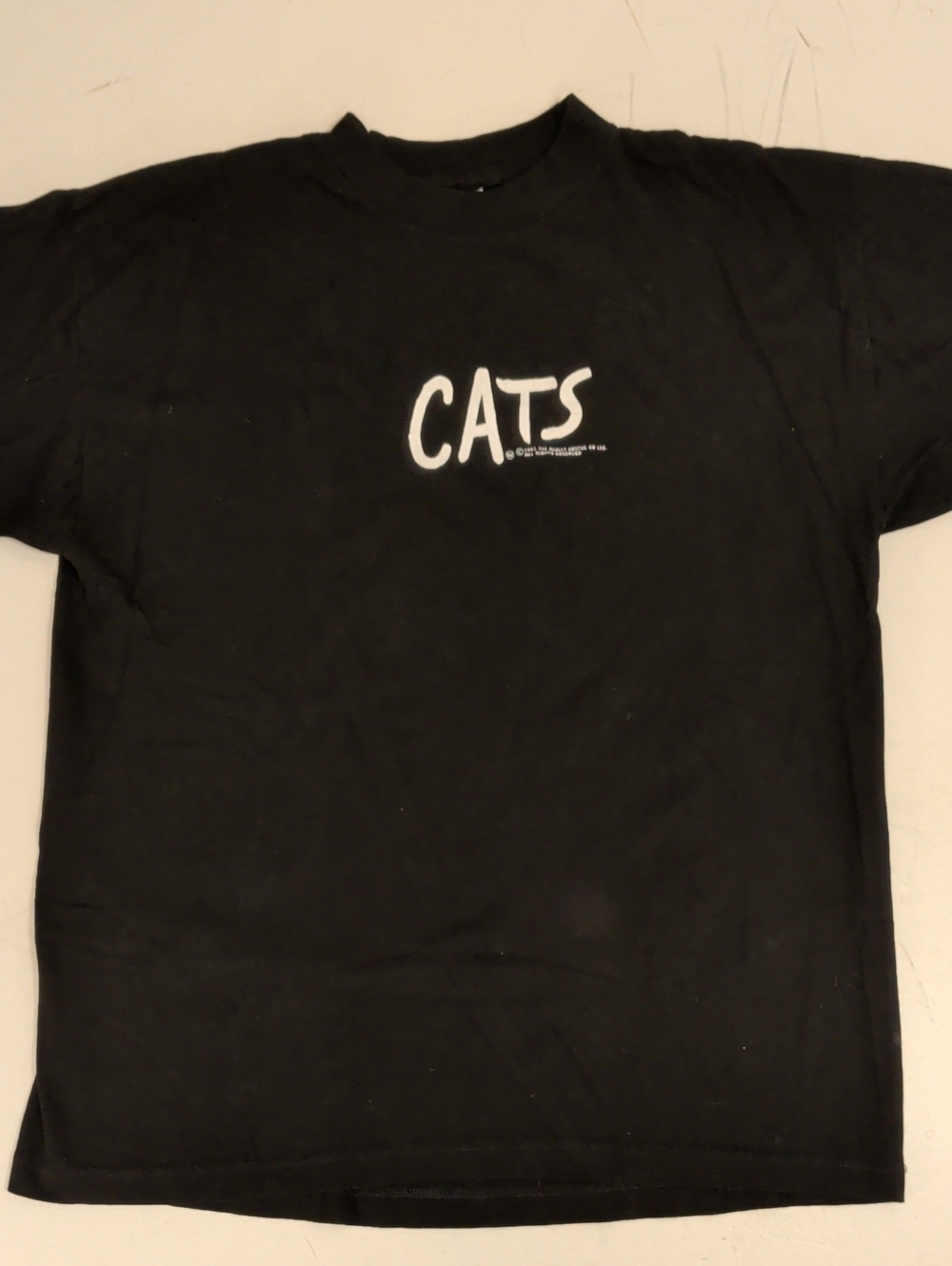 Vintage Black "CATS" Graphic Tee Broadway Musical 100% Cotton 45" Chest T Shirt